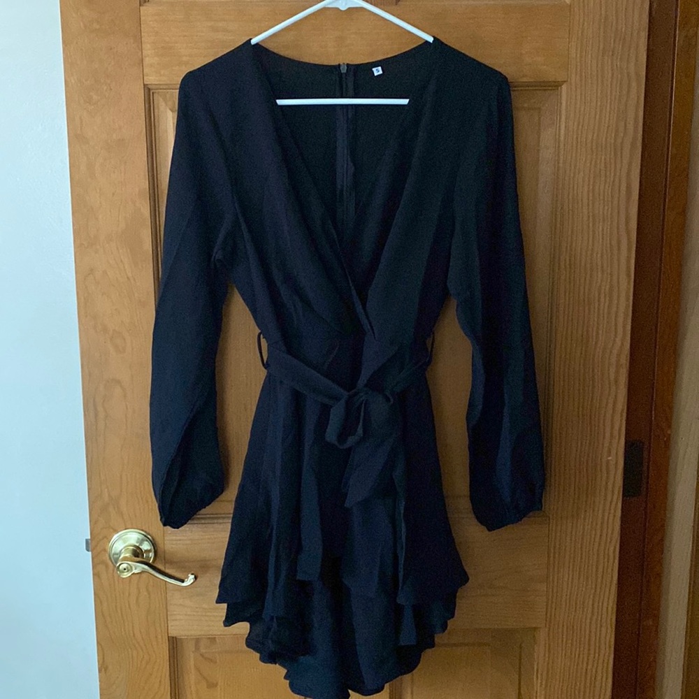 Elegant Black Wrap Dress